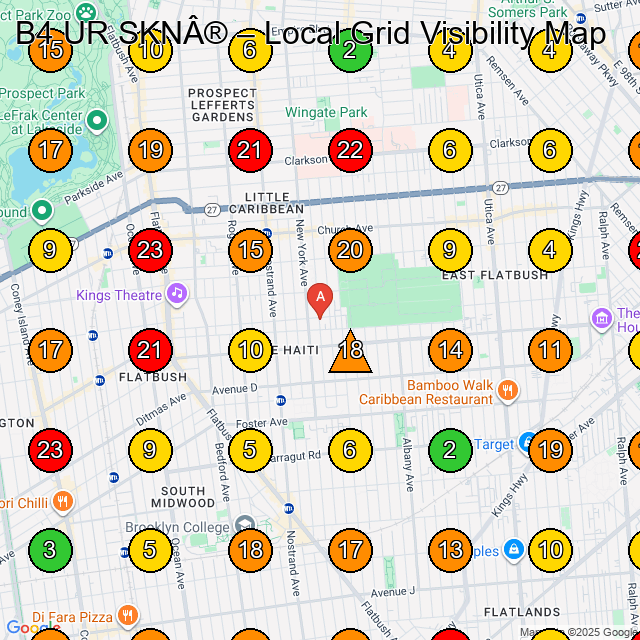 B4 UR SKN® Cosmetic Products Manufacturer GeoGrid ranking map for None